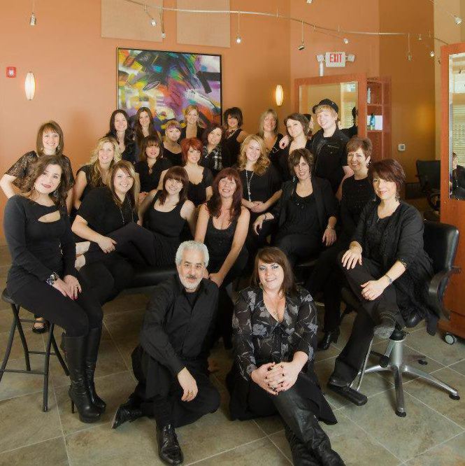 Vince with the girls at the salon